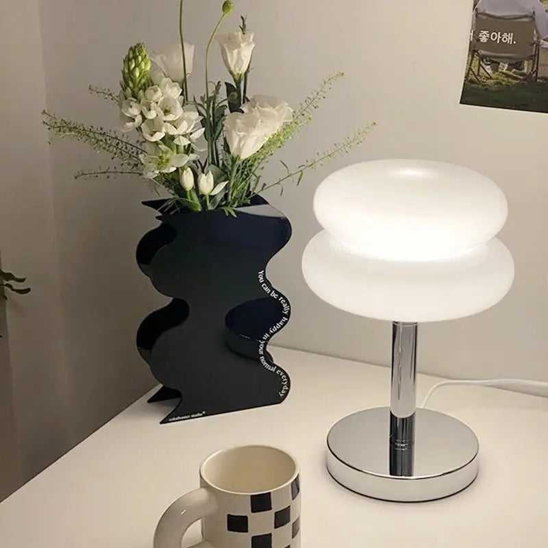 Italian Designer Glass Egg Tart Table Lamp
