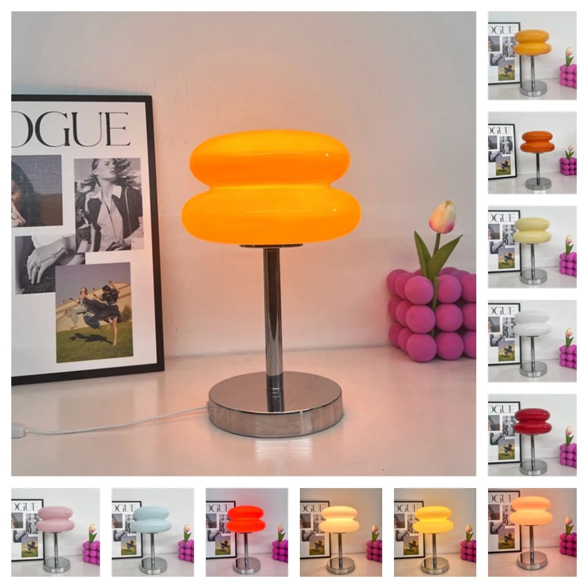 Italian Designer Glass Egg Tart Table Lamp