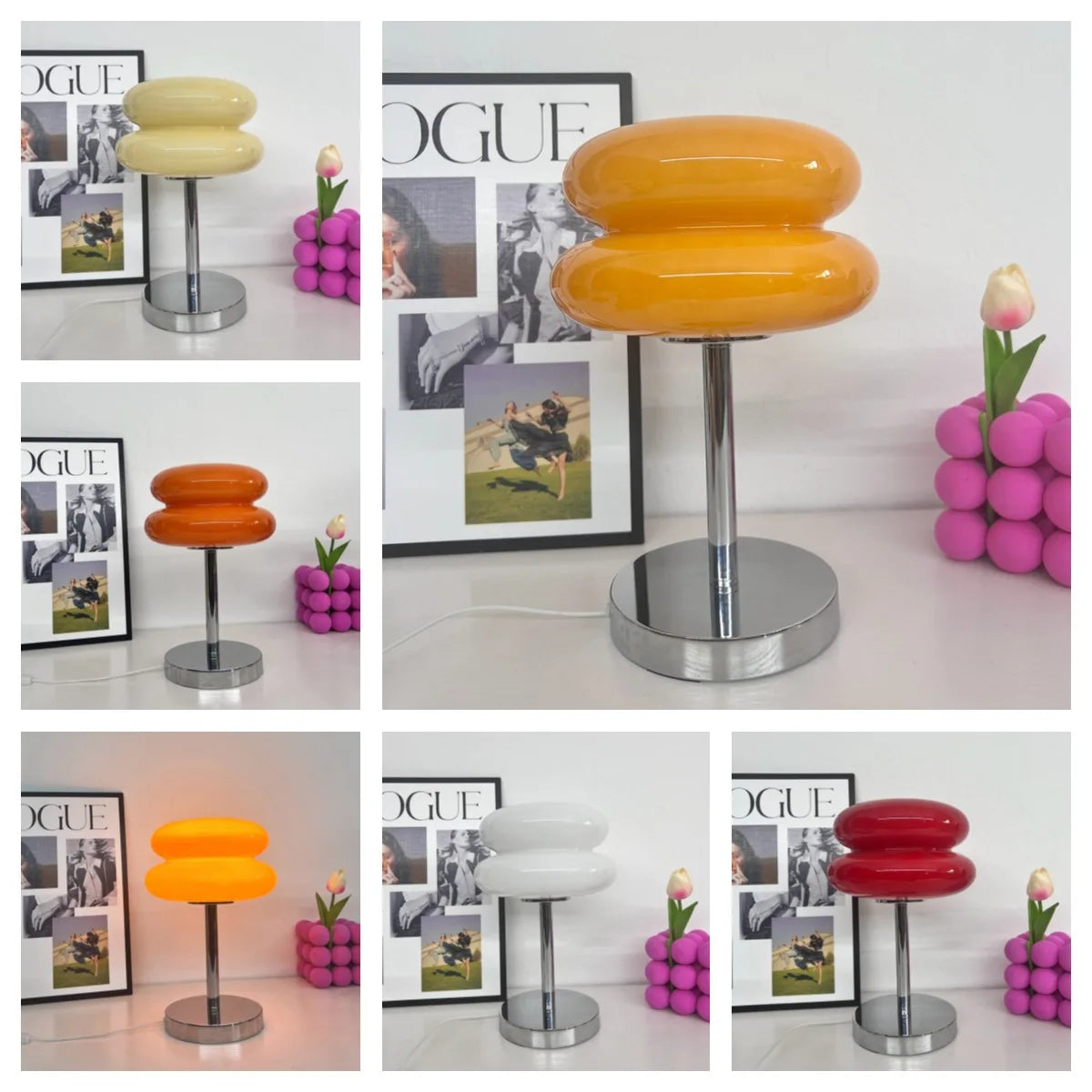 Italian Designer Glass Egg Tart Table Lamp