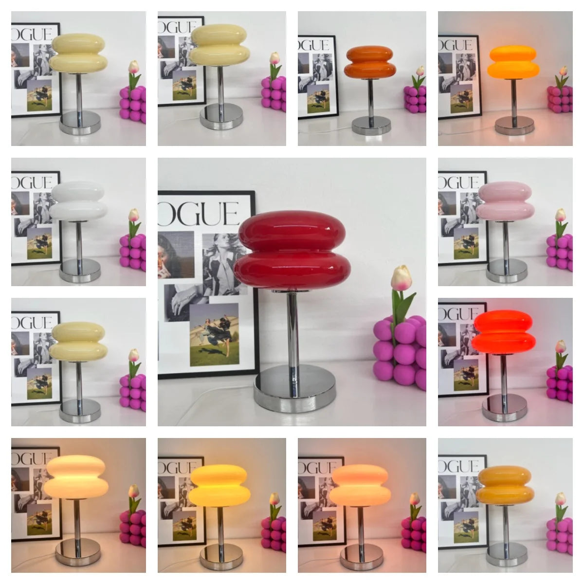 Italian Designer Glass Egg Tart Table Lamp