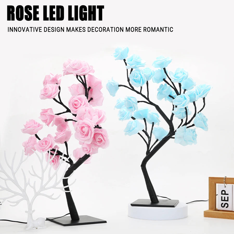 24 LED Rose Tree Lights Table Lamp