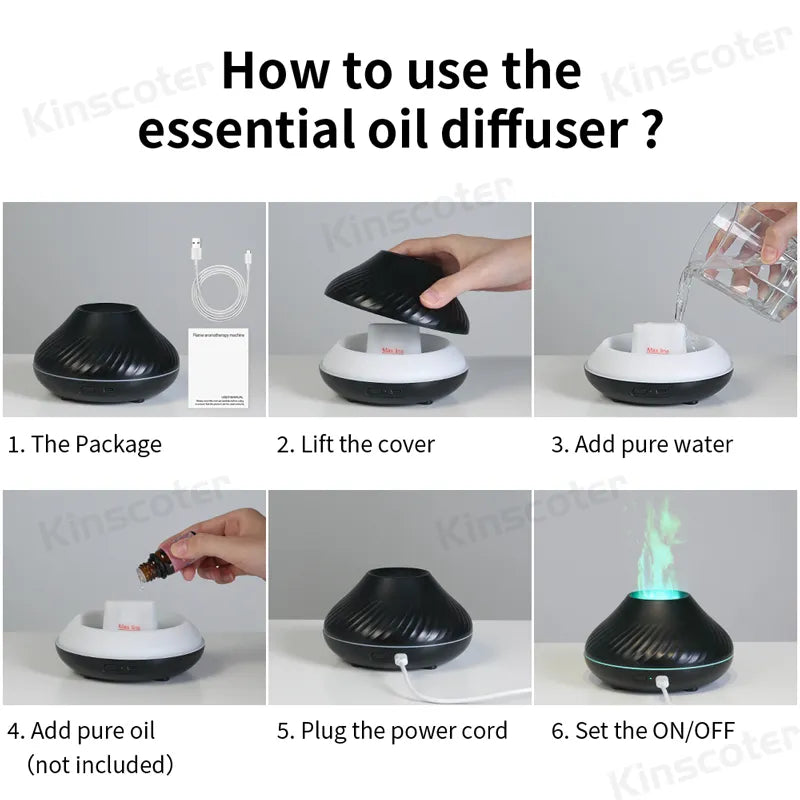 Volcanic Aroma Diffuser Lamp 130ml USB Portable