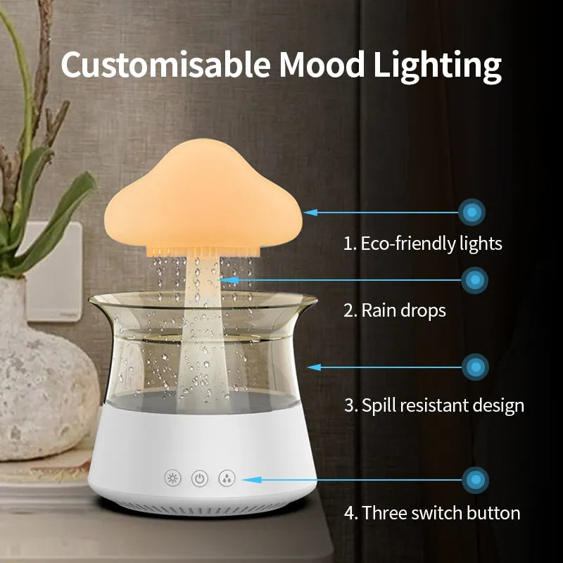 Rain Cloud humidifier with 7 color led