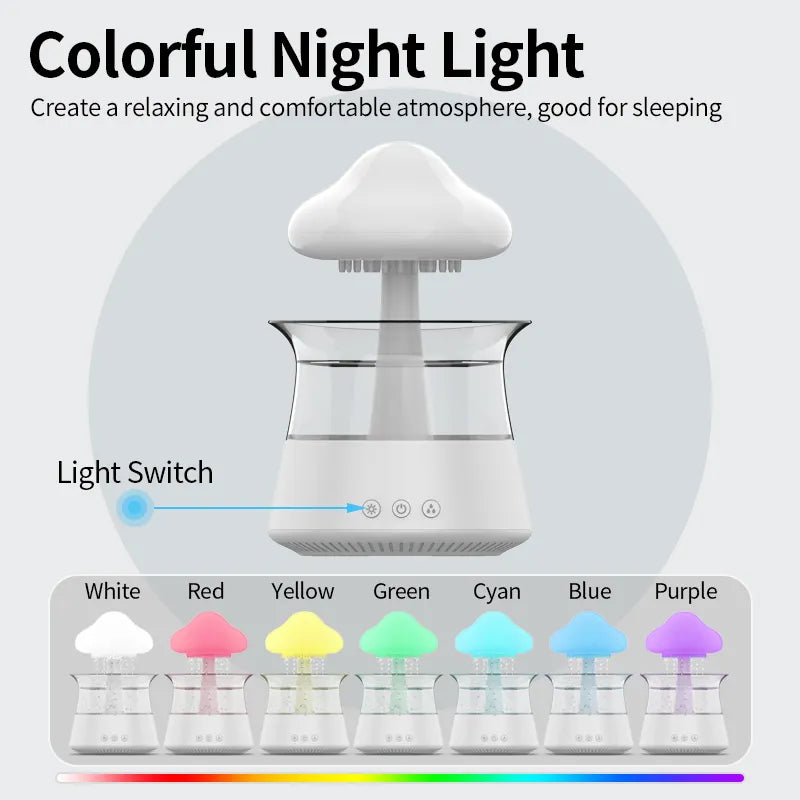 Rain Cloud humidifier with 7 color led