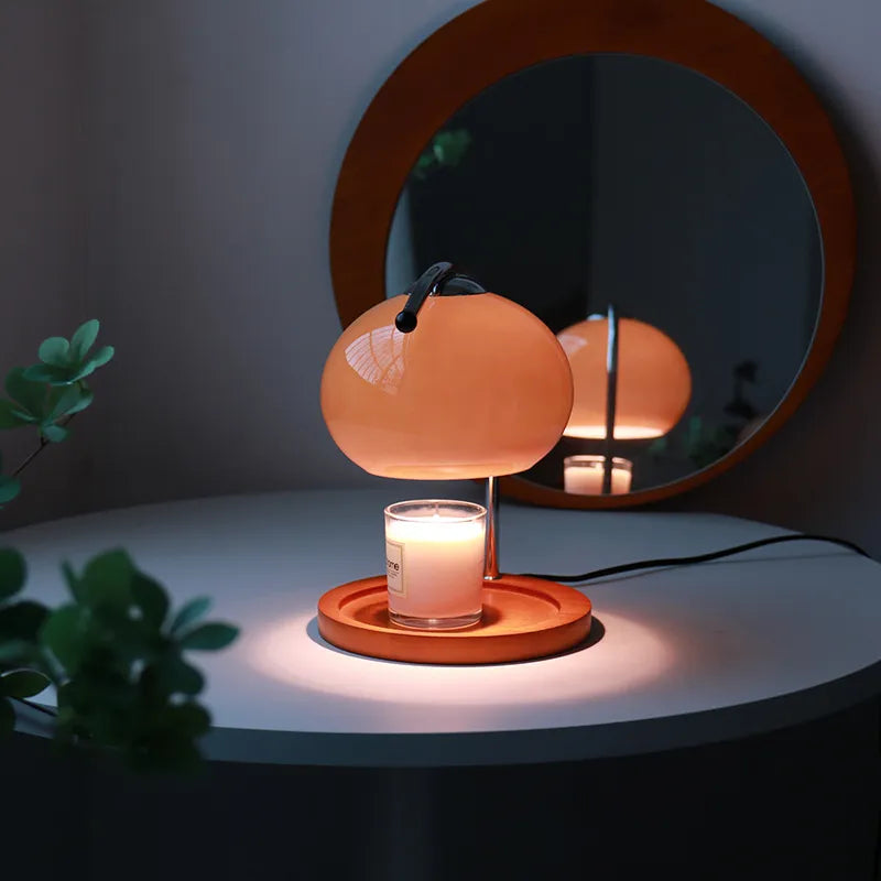 Retro Glass Table Lamp Aromatherapy Candlestick