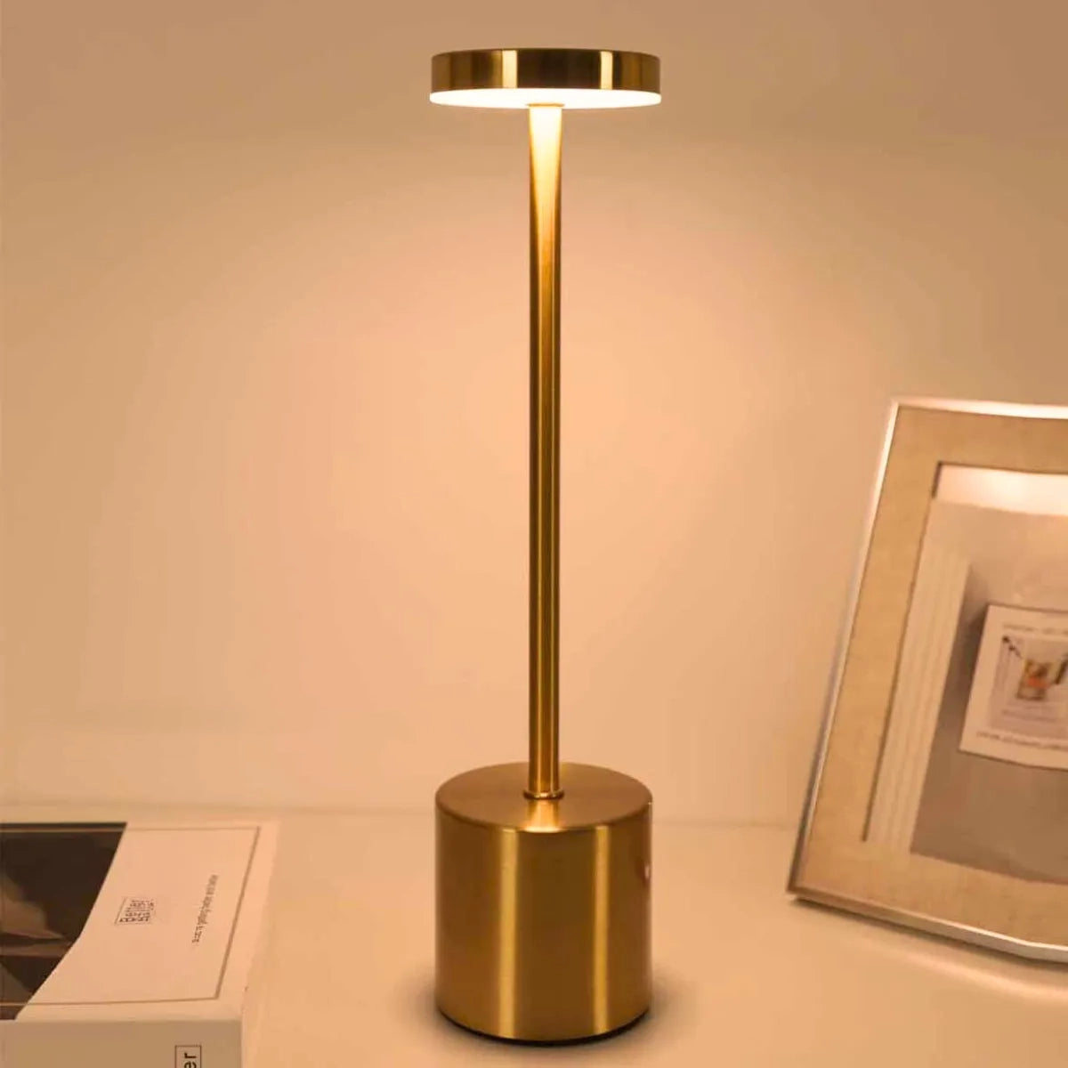 Simple LED Rechargeable Touch Metal Table Lamp