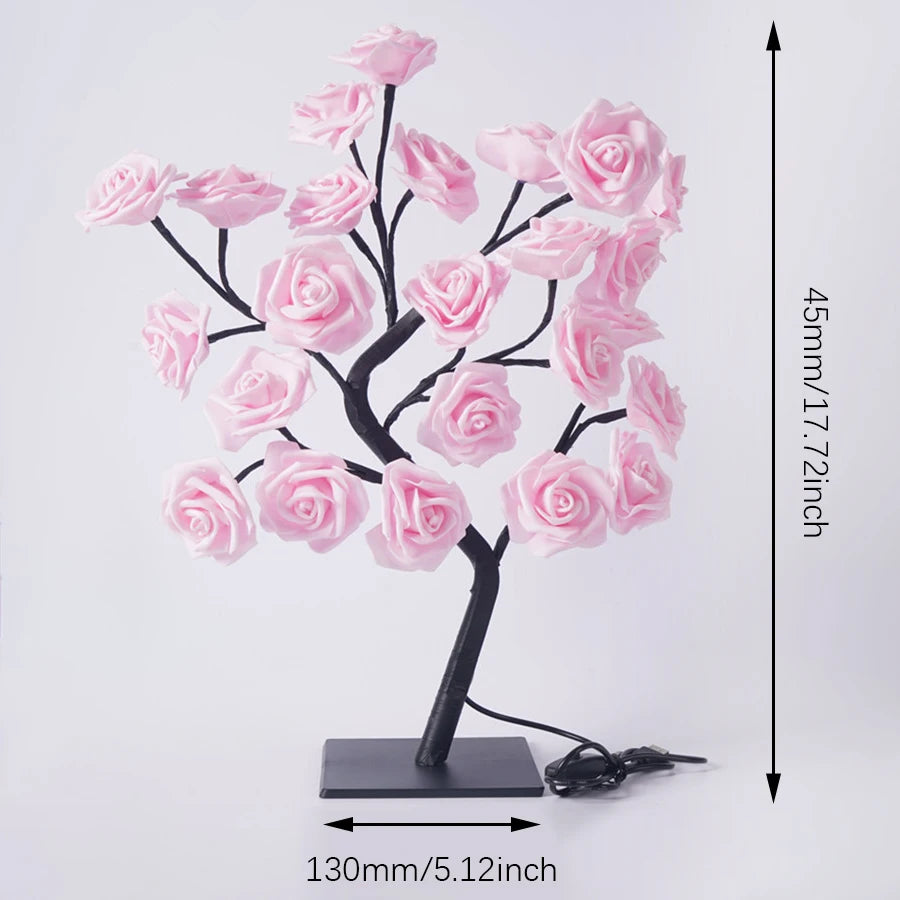 24 LED Rose Tree Lights Table Lamp