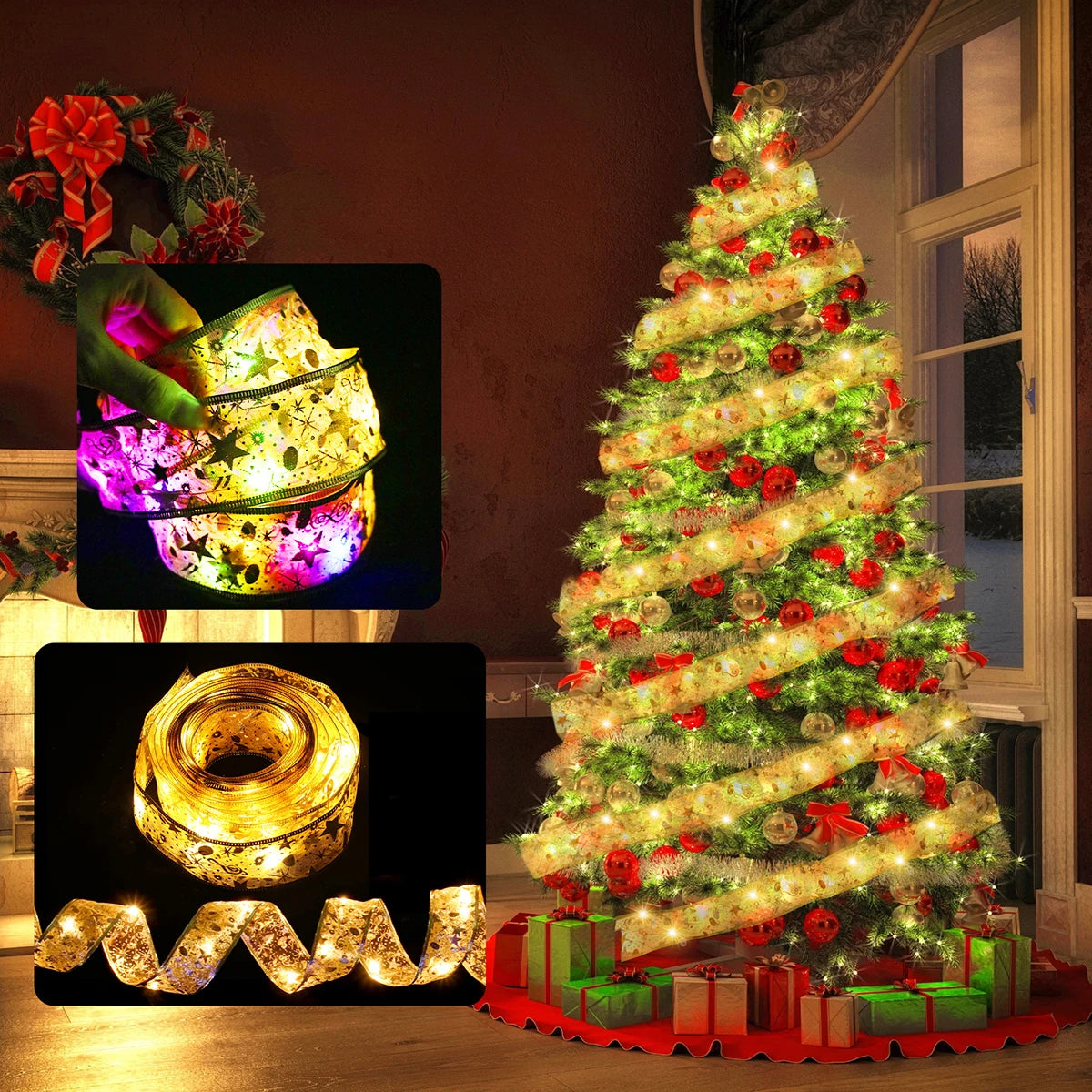 Christmas Ribbon Fairy Light