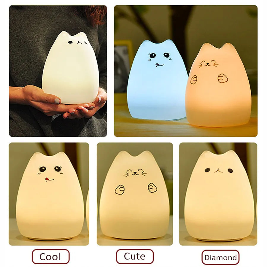 Cartoon Cat LED Night Light
