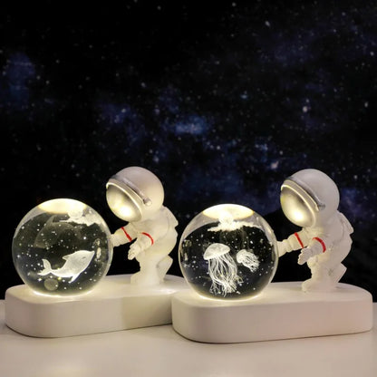 3D Astronaut Crystal Ball LED Night Light