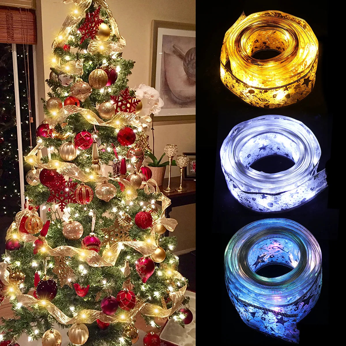Christmas Ribbon Fairy Light